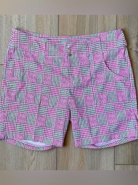Jofit Golf Shorts Magenta,  White and Gray Size 8